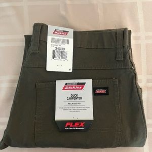 Relaxed Fit Heavyweight Duck Carpenter Pants, Rinsed Moss Green